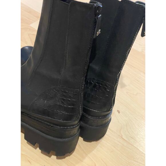 Sam Edleman black leather Goth Grunge Emo boots size 7.5 - Picture 6 of 11